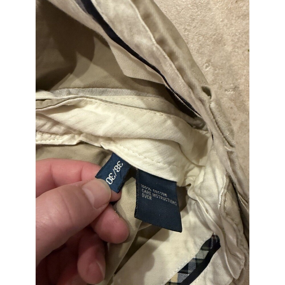 Vintage Polo Ralph Lauren Chino Pants Mens 38x30 Khaki Cotton Business Casual - Picture 4 of 7